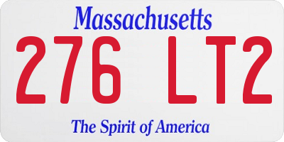 MA license plate 276LT2