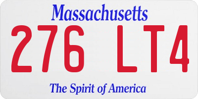 MA license plate 276LT4