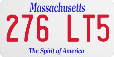 MA license plate 276LT5