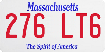 MA license plate 276LT6