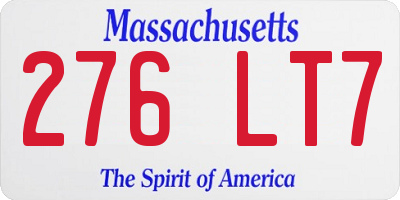 MA license plate 276LT7