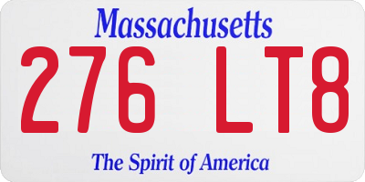 MA license plate 276LT8