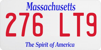 MA license plate 276LT9