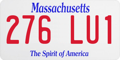 MA license plate 276LU1