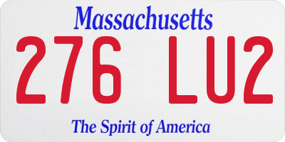 MA license plate 276LU2