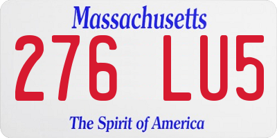 MA license plate 276LU5