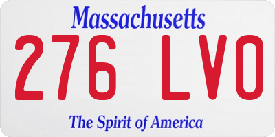MA license plate 276LV0