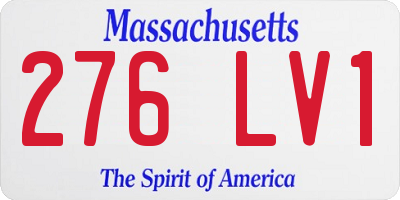 MA license plate 276LV1