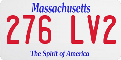 MA license plate 276LV2