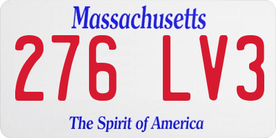 MA license plate 276LV3