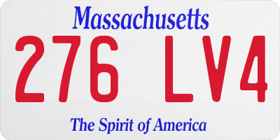 MA license plate 276LV4