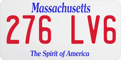 MA license plate 276LV6