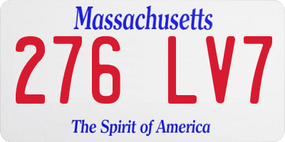 MA license plate 276LV7