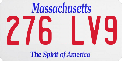 MA license plate 276LV9