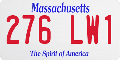 MA license plate 276LW1