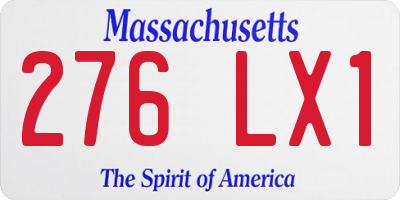 MA license plate 276LX1