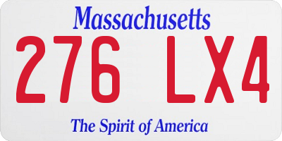 MA license plate 276LX4