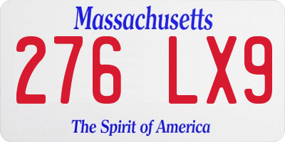 MA license plate 276LX9