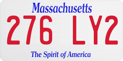 MA license plate 276LY2