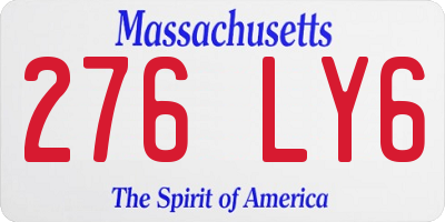 MA license plate 276LY6