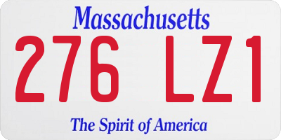MA license plate 276LZ1