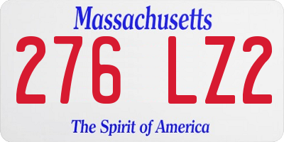 MA license plate 276LZ2