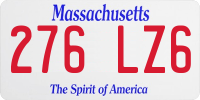 MA license plate 276LZ6