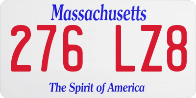 MA license plate 276LZ8
