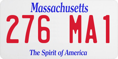 MA license plate 276MA1