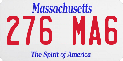 MA license plate 276MA6