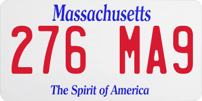 MA license plate 276MA9