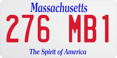 MA license plate 276MB1