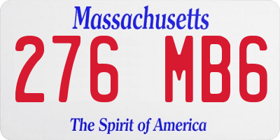 MA license plate 276MB6