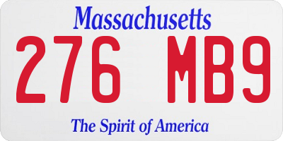 MA license plate 276MB9