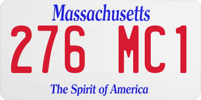 MA license plate 276MC1