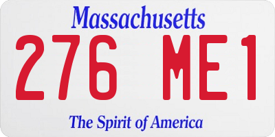 MA license plate 276ME1
