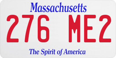 MA license plate 276ME2