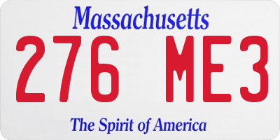 MA license plate 276ME3