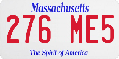 MA license plate 276ME5
