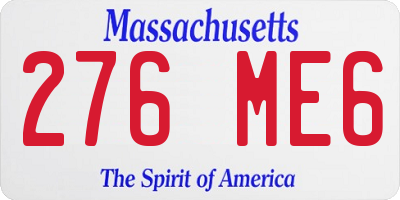 MA license plate 276ME6