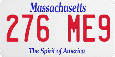 MA license plate 276ME9