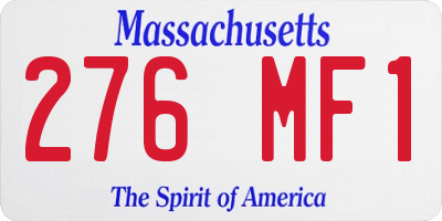 MA license plate 276MF1