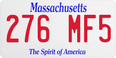 MA license plate 276MF5
