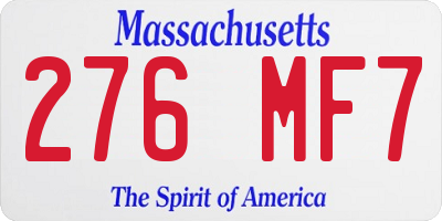 MA license plate 276MF7