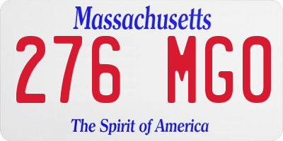 MA license plate 276MG0