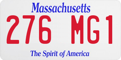 MA license plate 276MG1
