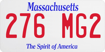 MA license plate 276MG2