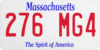 MA license plate 276MG4