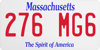 MA license plate 276MG6