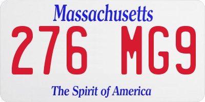 MA license plate 276MG9